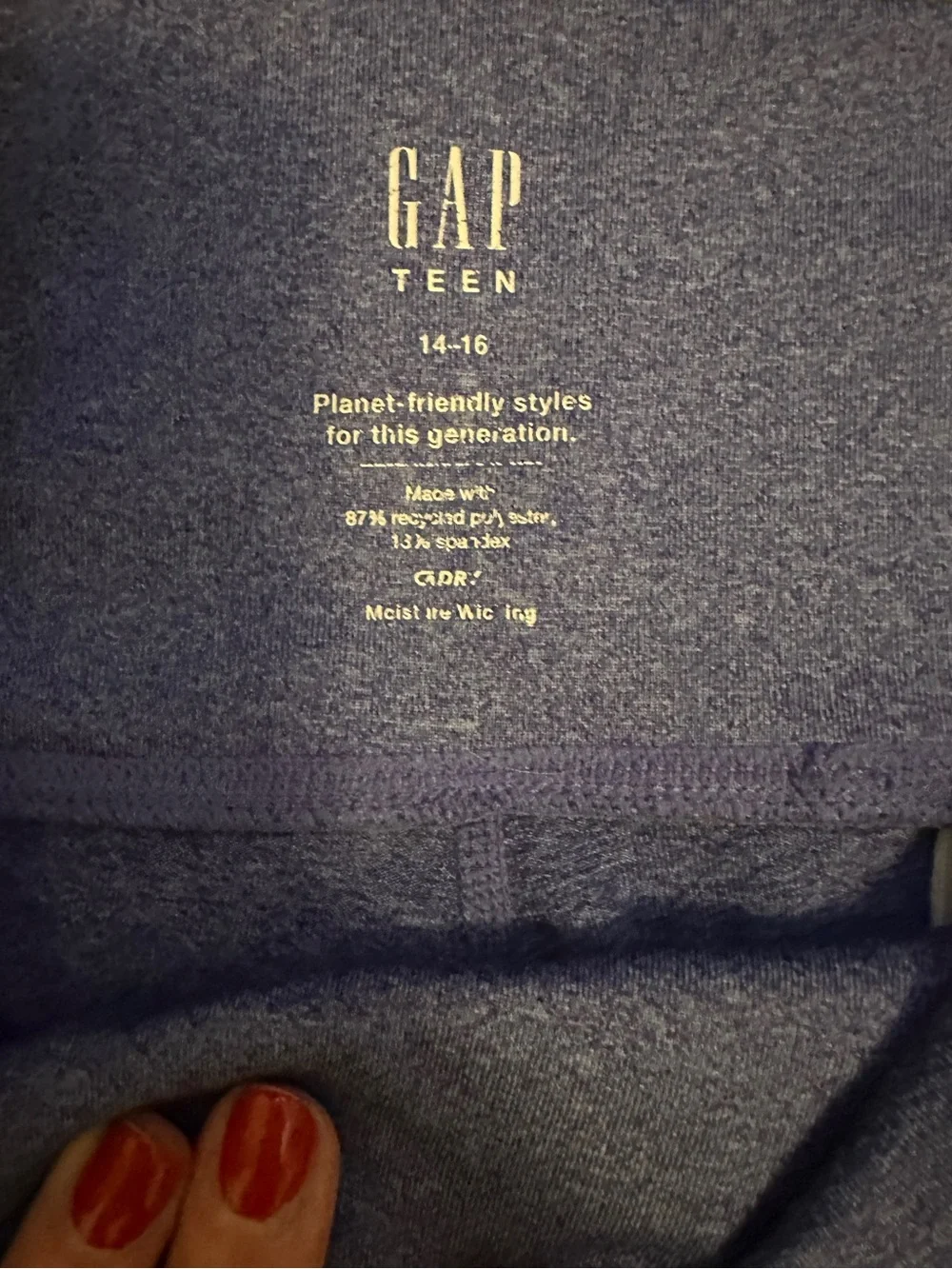 GAP Heather Navy Crossover Waistband Legggings